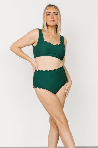 Honolulu Scalloped Bikini Top | Green - Baltic Born