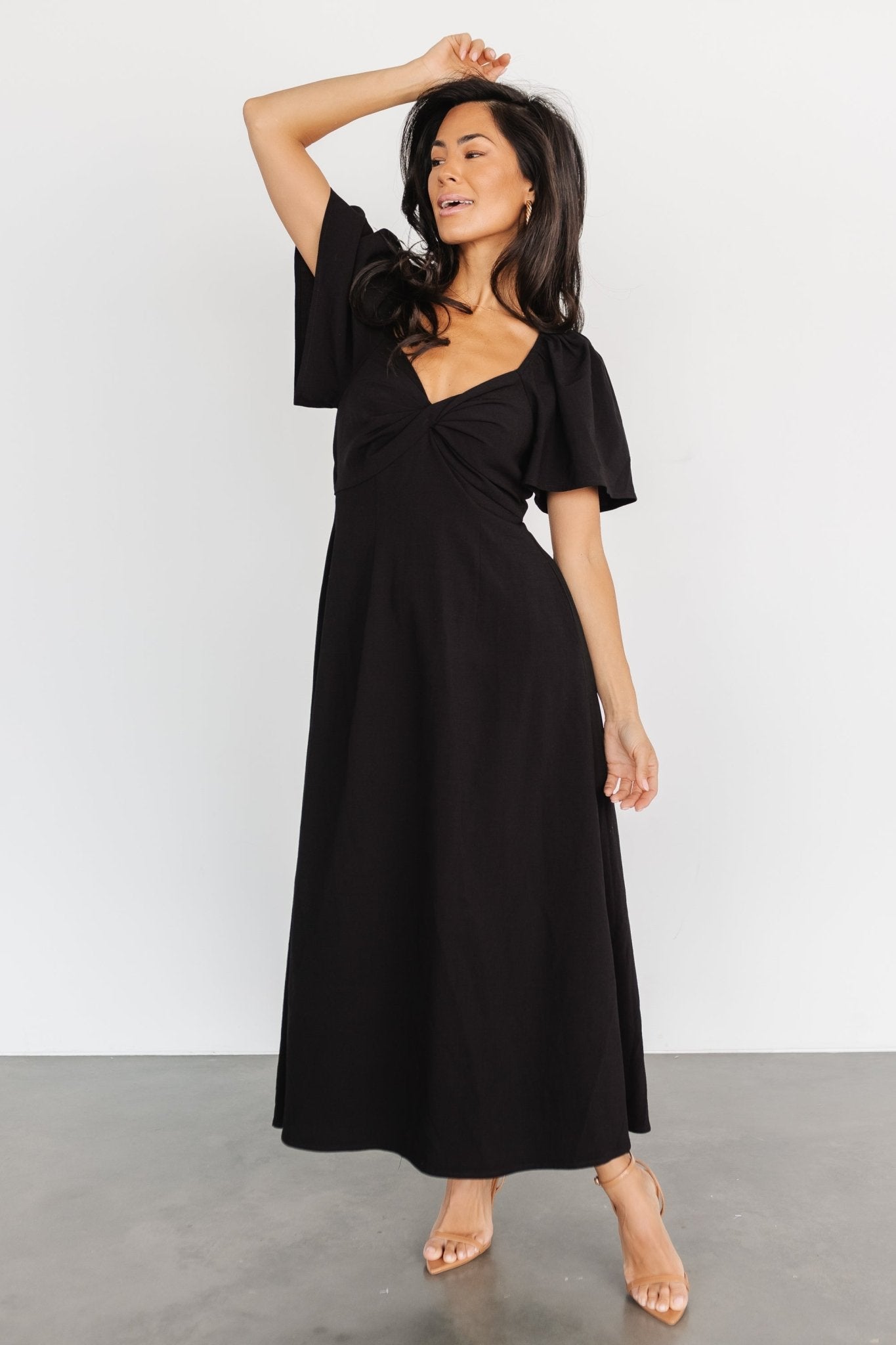 Indie Back Tie Dress | Black - Baltic Born