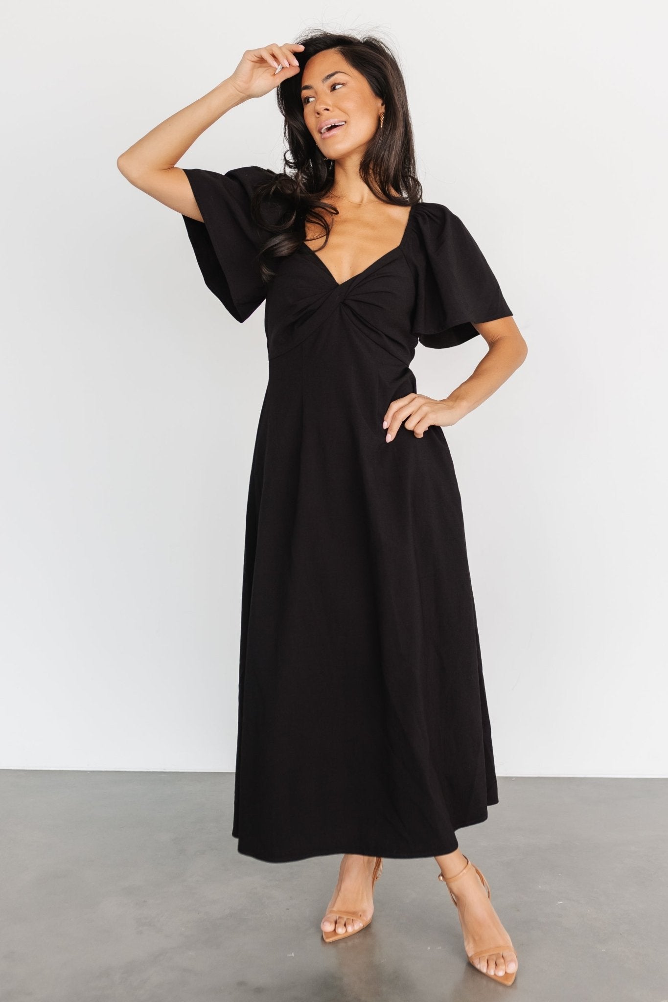 Indie Back Tie Dress | Black - Baltic Born