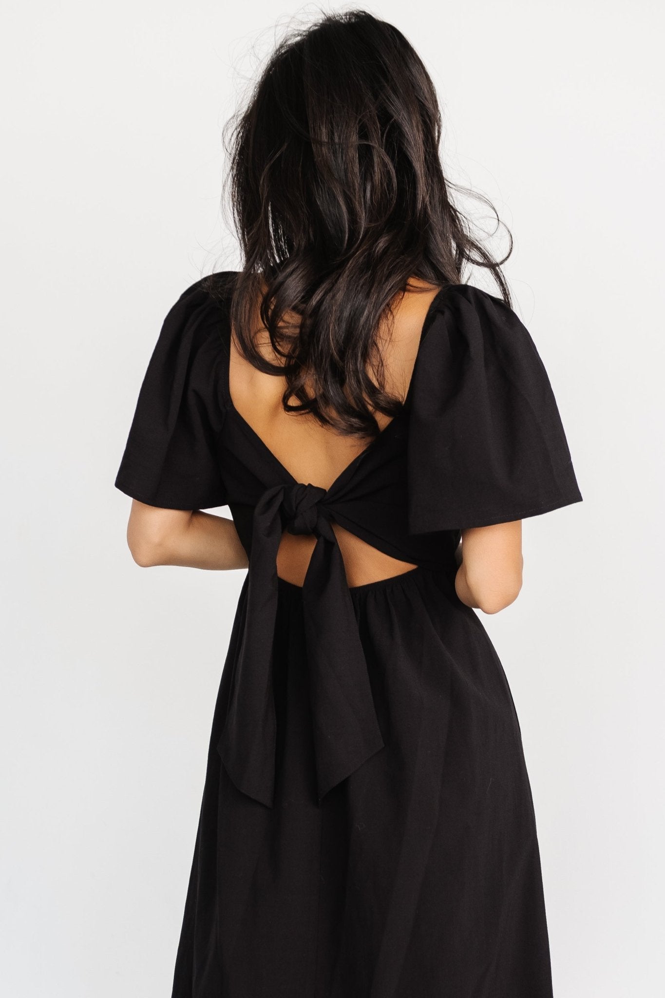 Indie Back Tie Dress | Black - Baltic Born