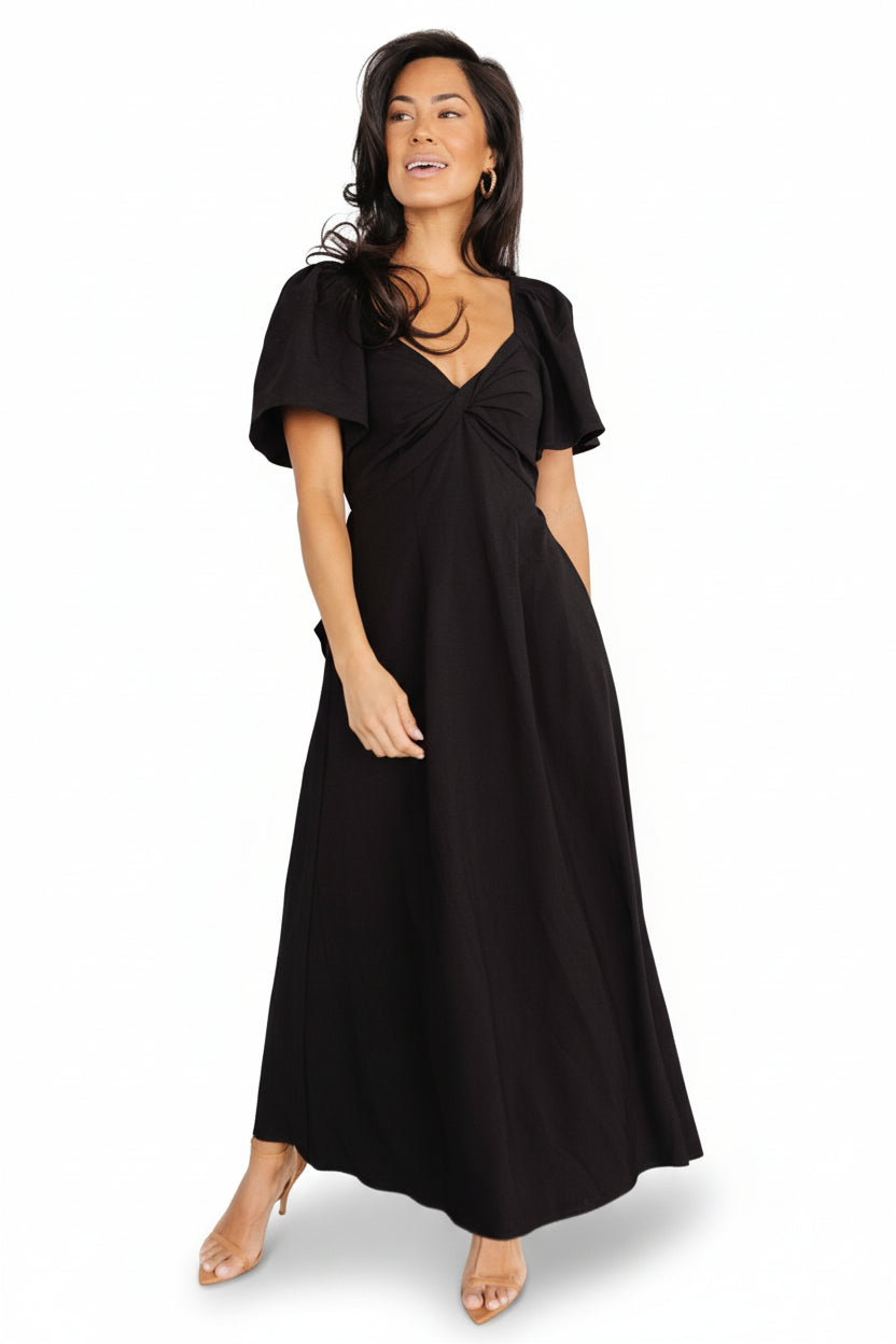 Indie Back Tie Dress Black - Main Image