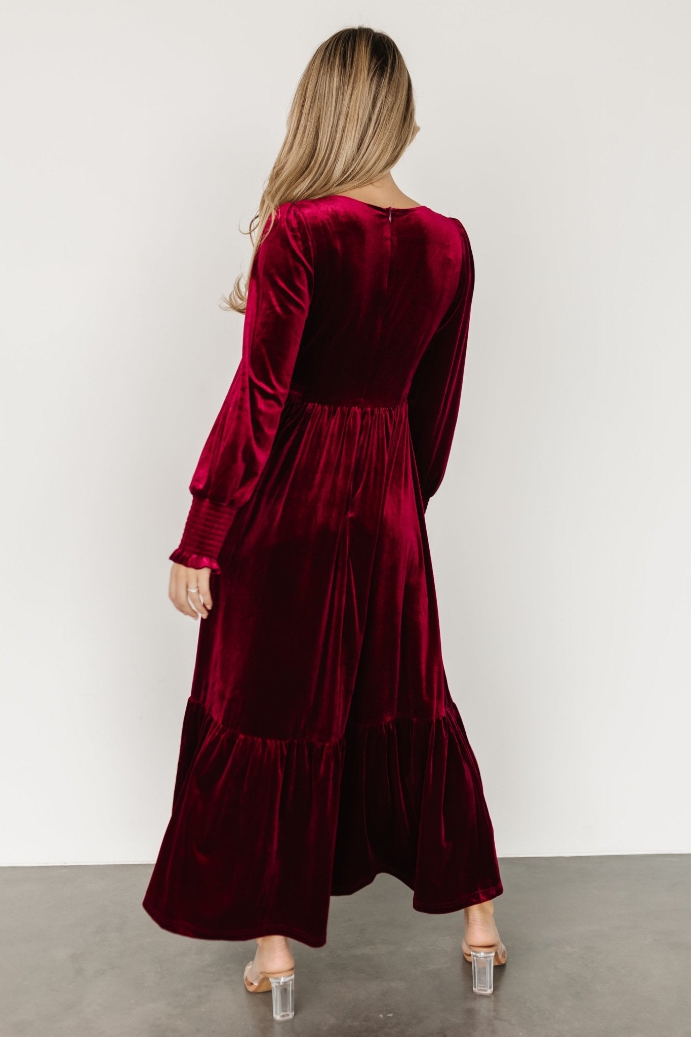 Ingrid Velvet Maxi Dress | Merlot - Baltic Born