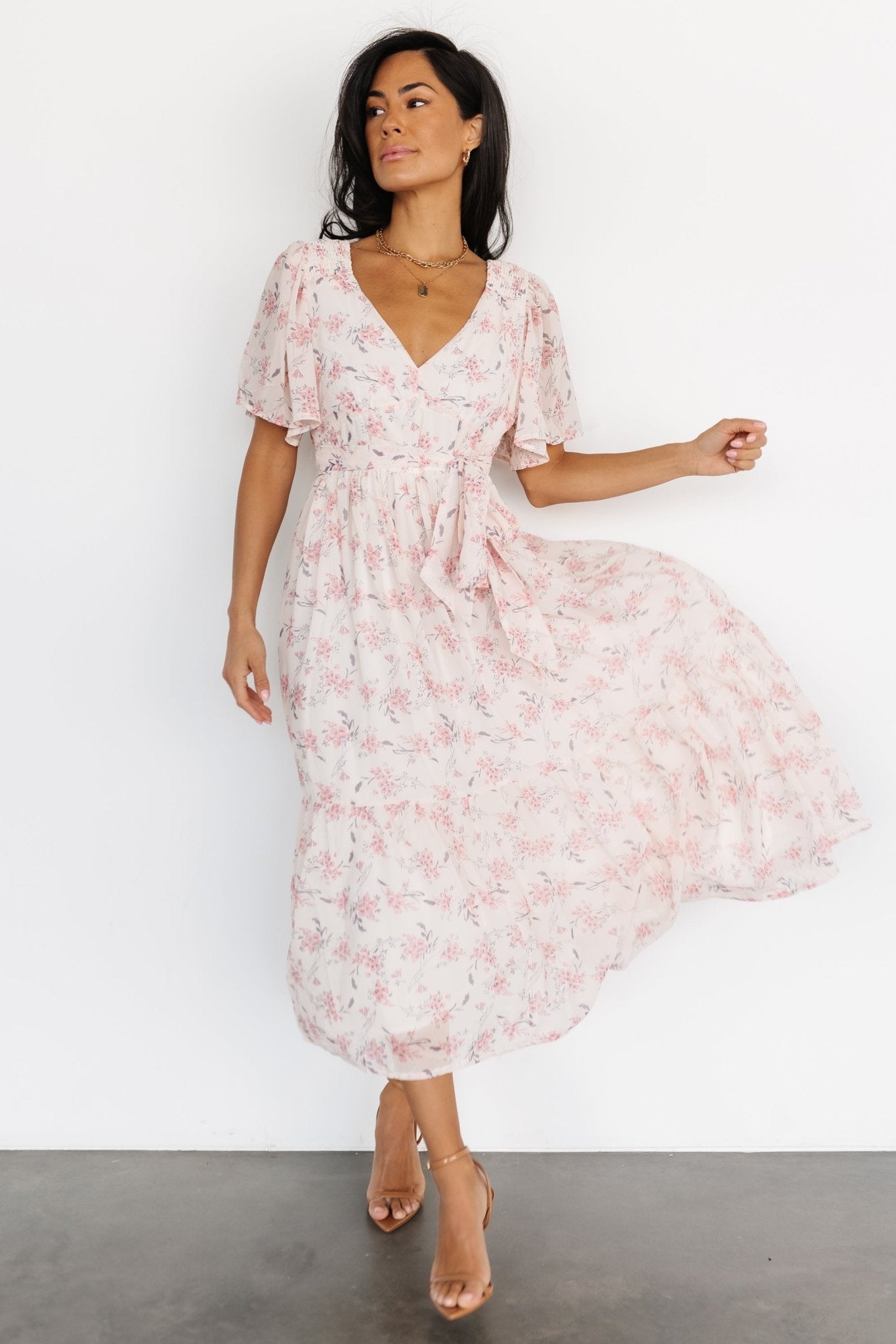 Iris Midi Dress | Blush Floral - Baltic Born