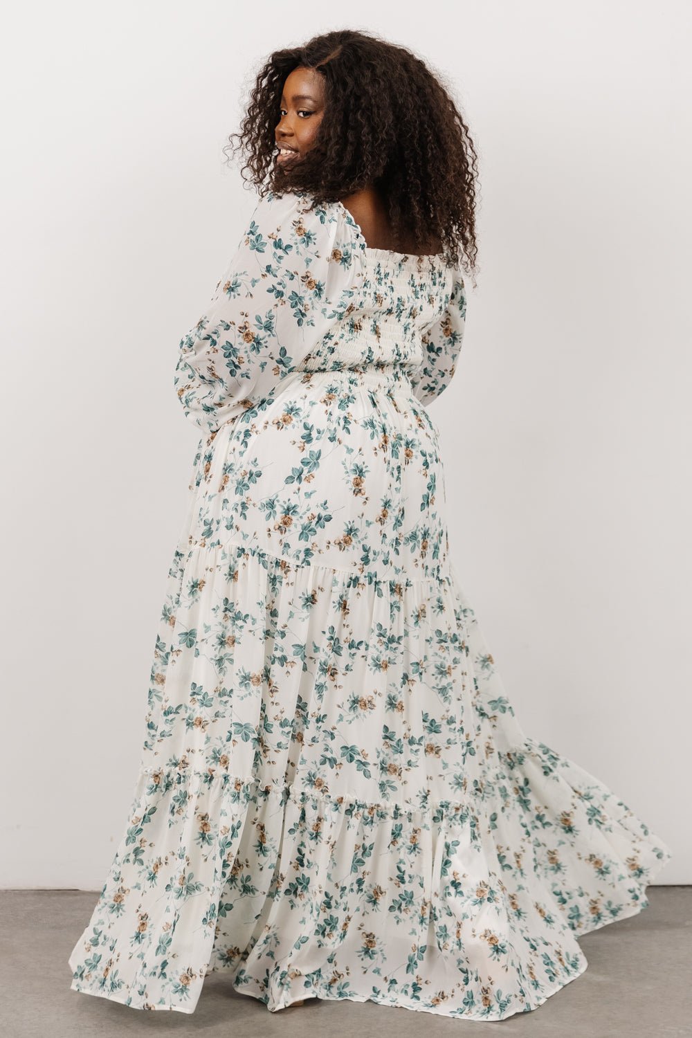 Isabela Smocked Maxi Dress | Ivory + Topaz Floral - Baltic Born