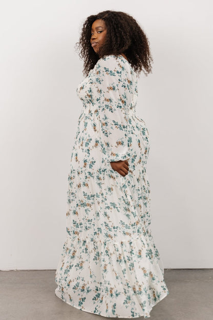 Isabela Smocked Maxi Dress | Ivory + Topaz Floral - Baltic Born