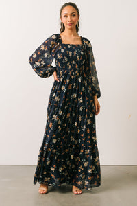 Isabela Smocked Maxi Dress | Ivory + Topaz Floral | Baltic Born