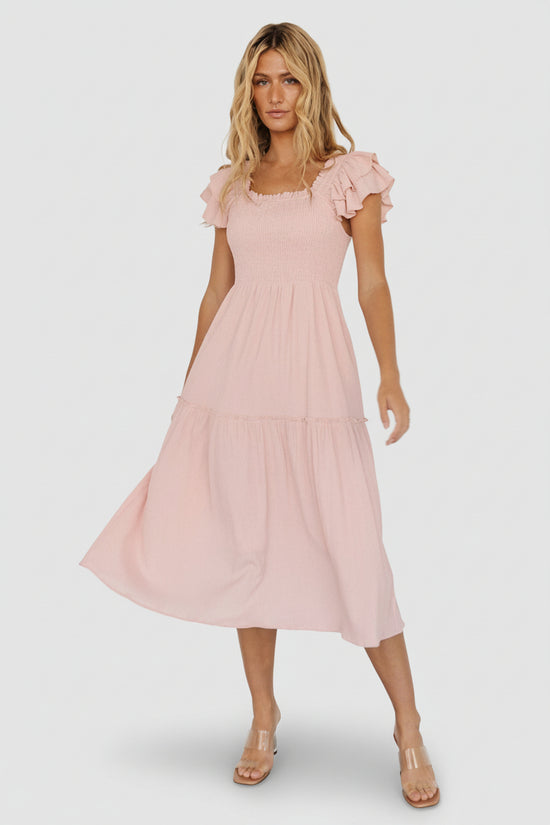 Jacie Smocked Midi Dress | White