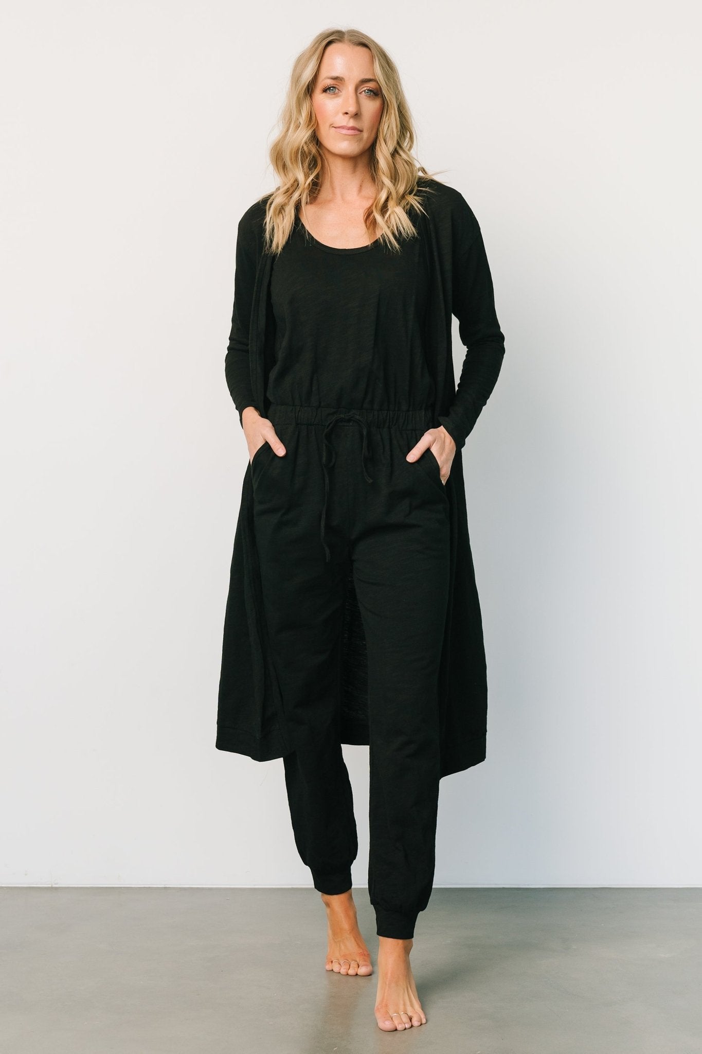 Janae Jumpsuit + Cardigan Set | Black - Baltic Born