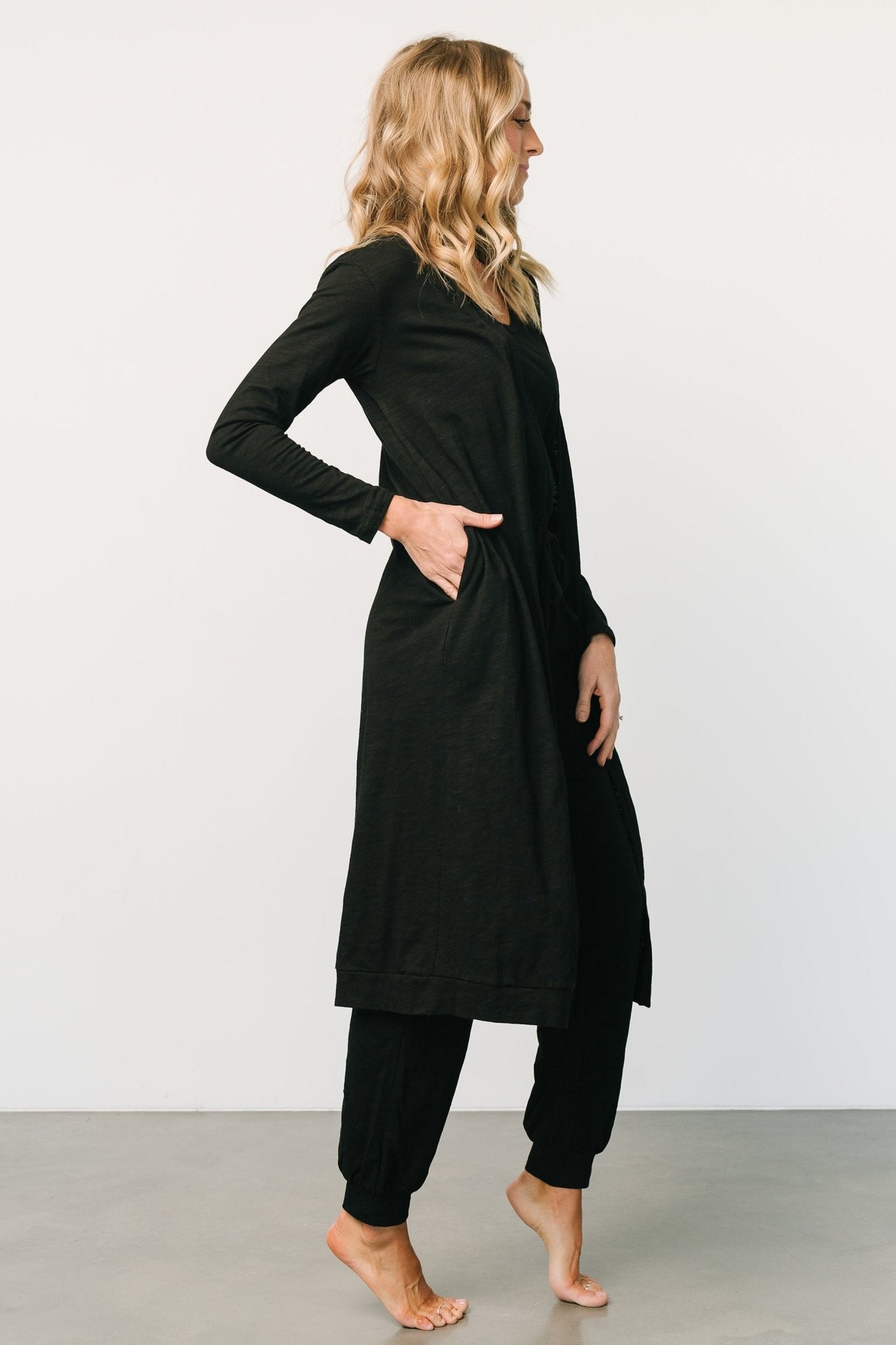 Janae Jumpsuit + Cardigan Set | Black Janae Jumpsuit + Cardigan Set | Black
