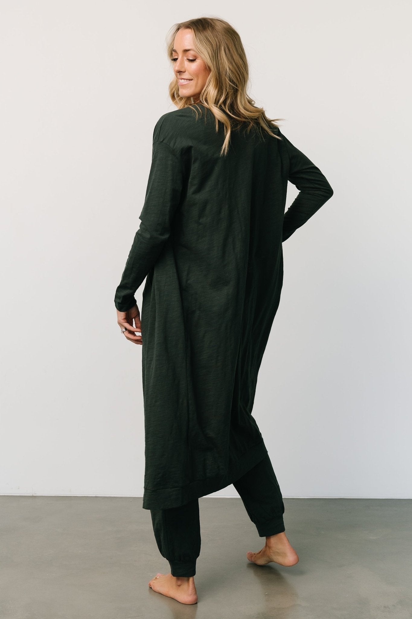 Baltic Born Womens Janae Jumpsuit + Cardigan Set | Dark Green | Size: Small Baltic Born Womens Janae Jumpsuit + Cardigan Set | Dark Green | Size: Small