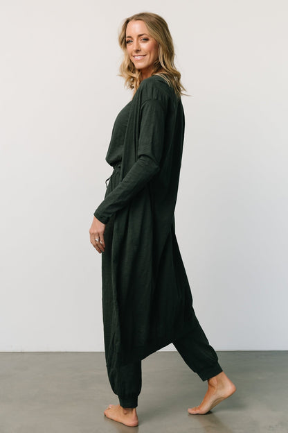 Janae Jumpsuit + Cardigan Set | Dark Green - Baltic Born