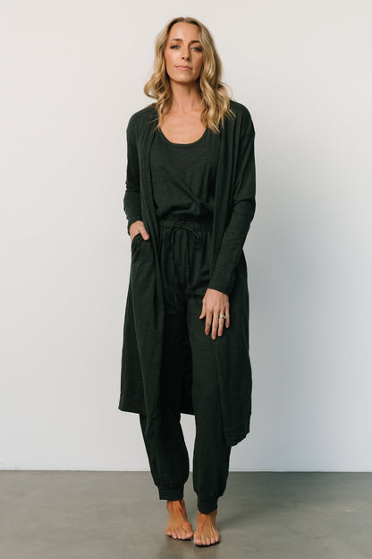 Janae Jumpsuit + Cardigan Set | Dark Green - Baltic Born