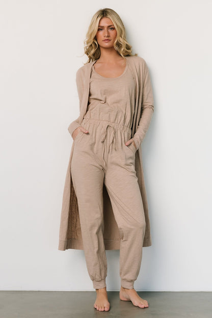 Janae Jumpsuit + Cardigan Set | Oatmeal - Baltic Born