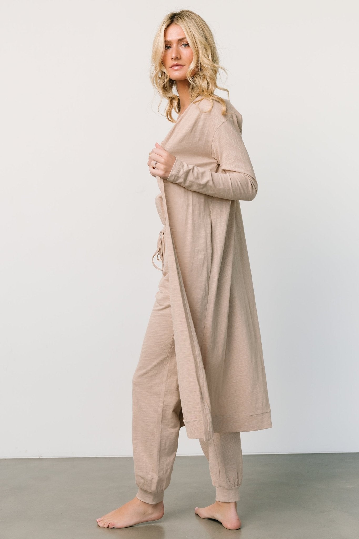 Janae Jumpsuit + Cardigan Set | Oatmeal - Baltic Born