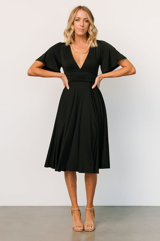 Janette Midi Dress | Black - Baltic Born