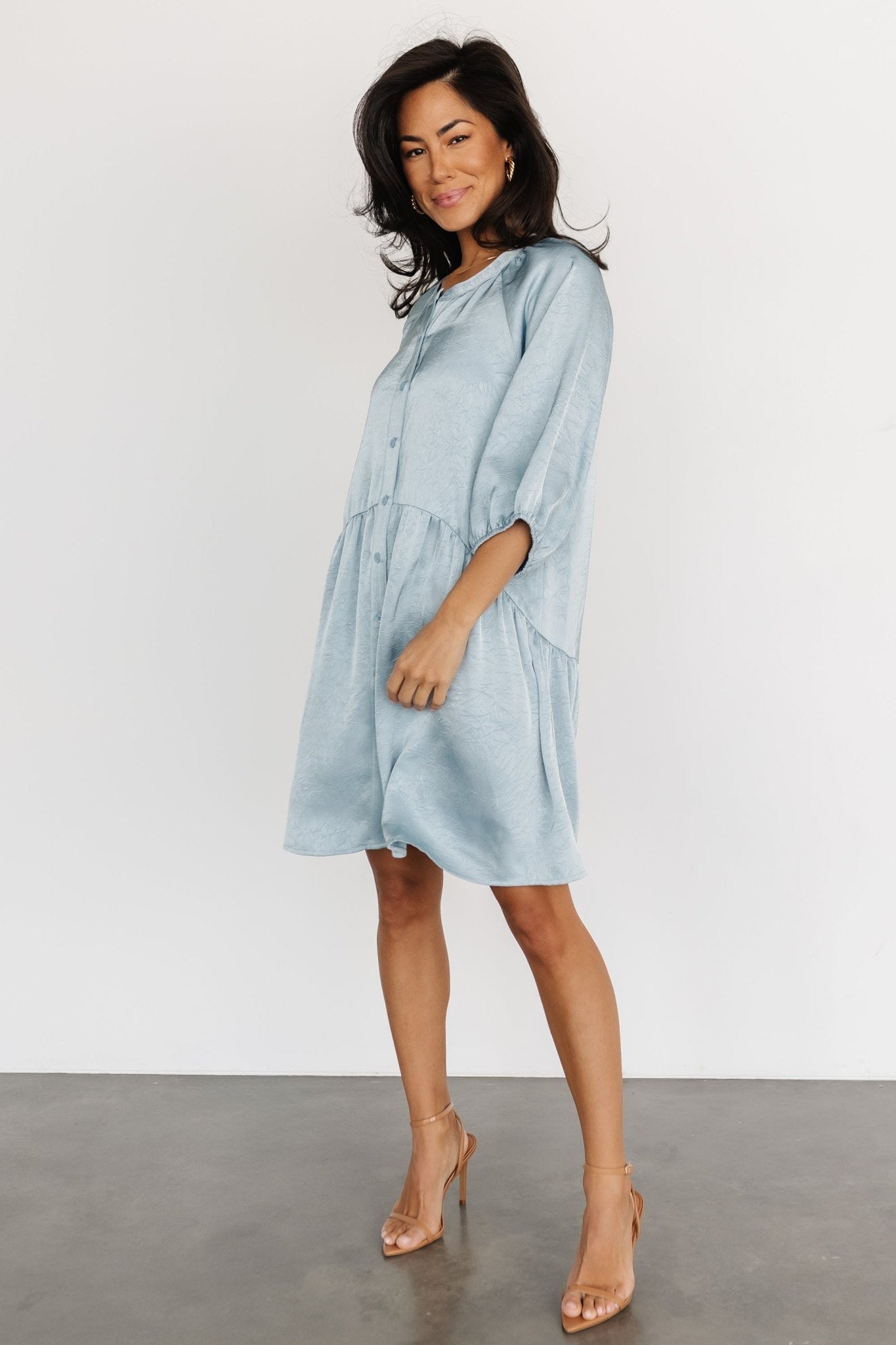 Janice Button Dress | Blue - Baltic Born