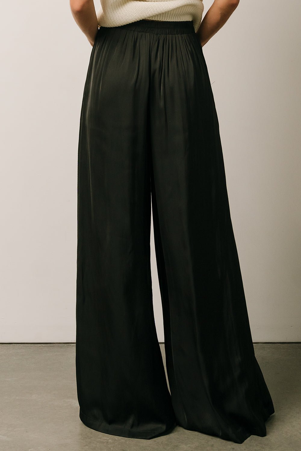 Jayla Palazzo Satin Pant | Black - Baltic Born