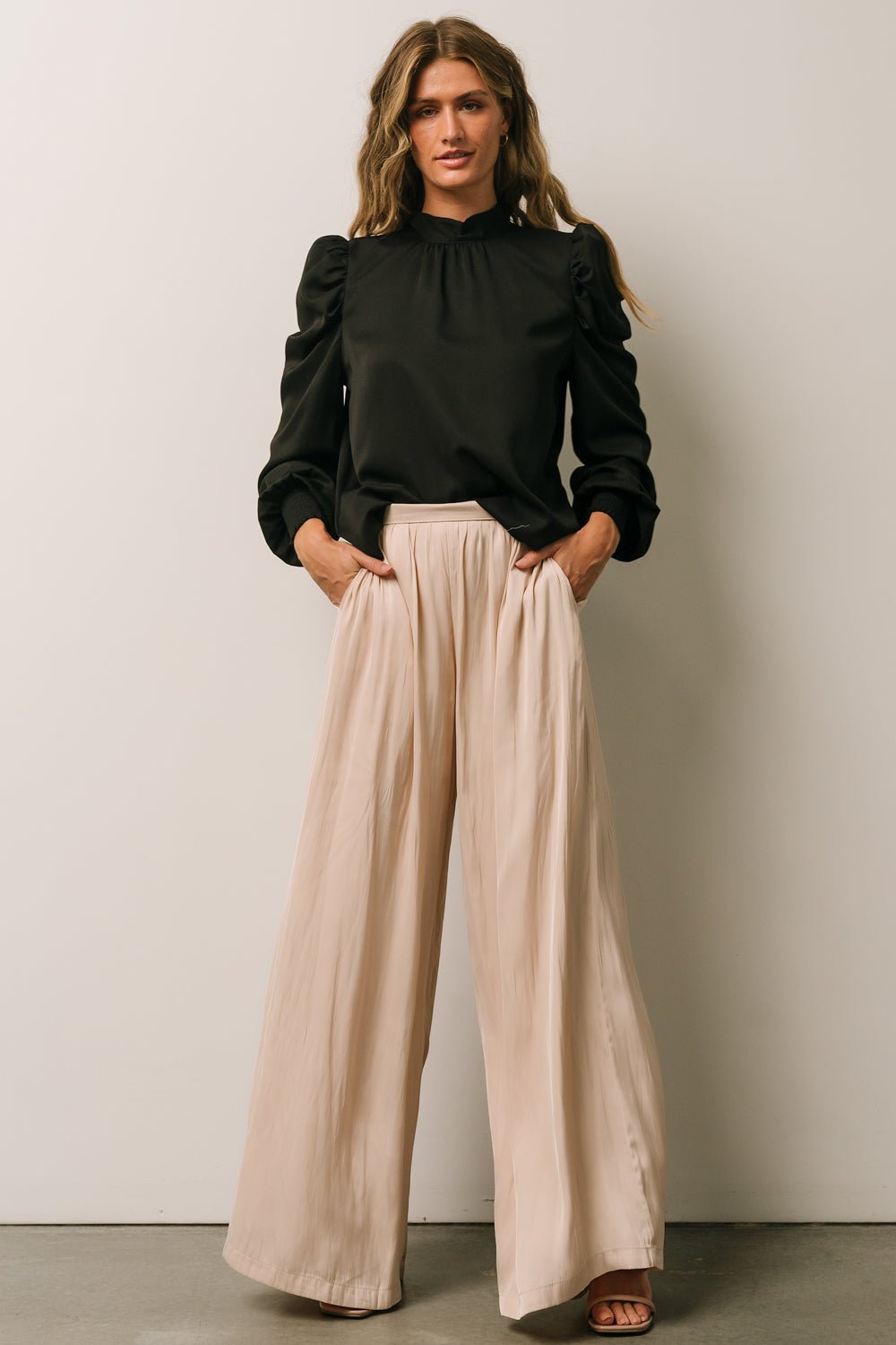 Jayla Palazzo Satin Pant | Champagne - Baltic Born