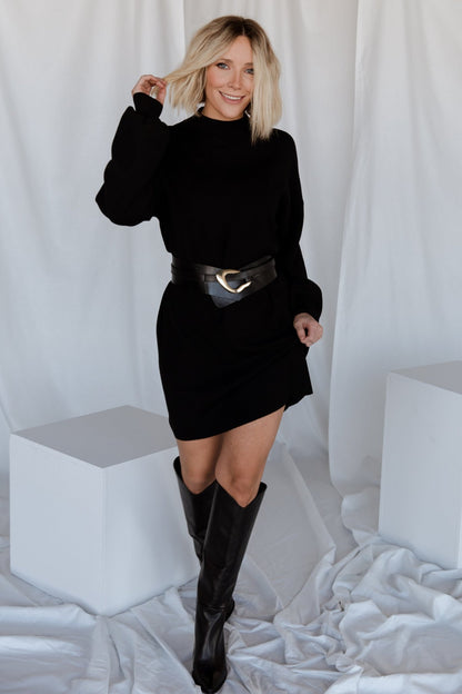 Jennings Sweater Dress | Black - Baltic Born