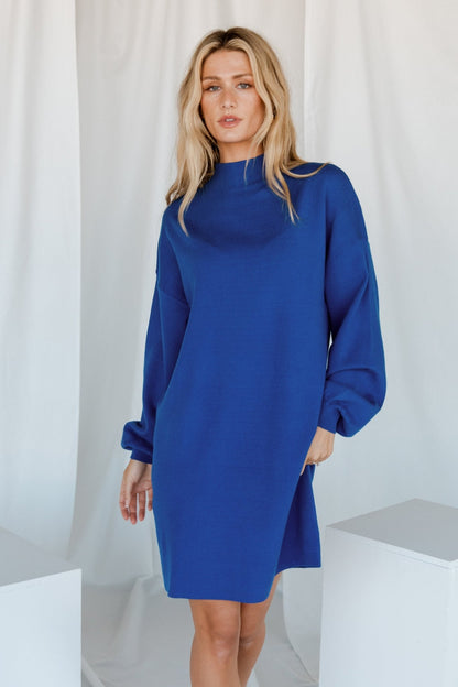 Jennings Sweater Dress | Cobalt Blue - Baltic Born