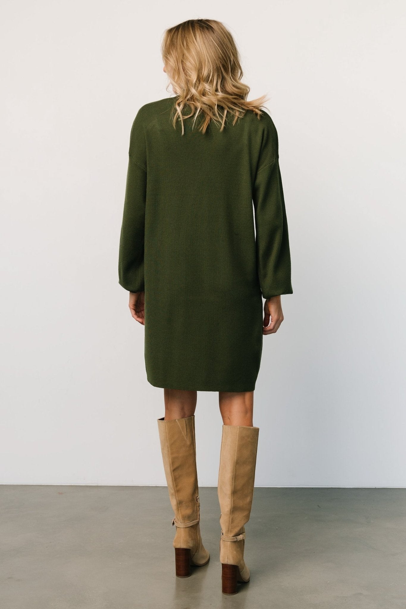 Jennings Sweater Dress | Deep Olive - Baltic Born