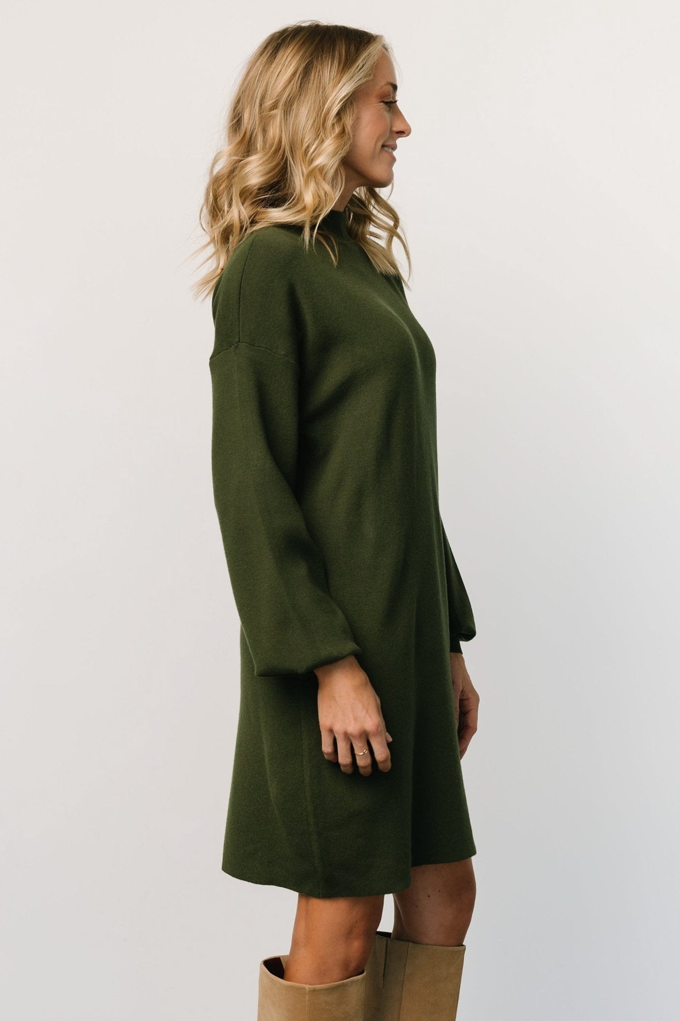 Jennings Sweater Dress | Deep Olive - Baltic Born