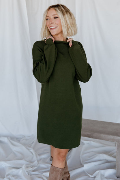 Jennings Sweater Dress | Deep Olive - Baltic Born