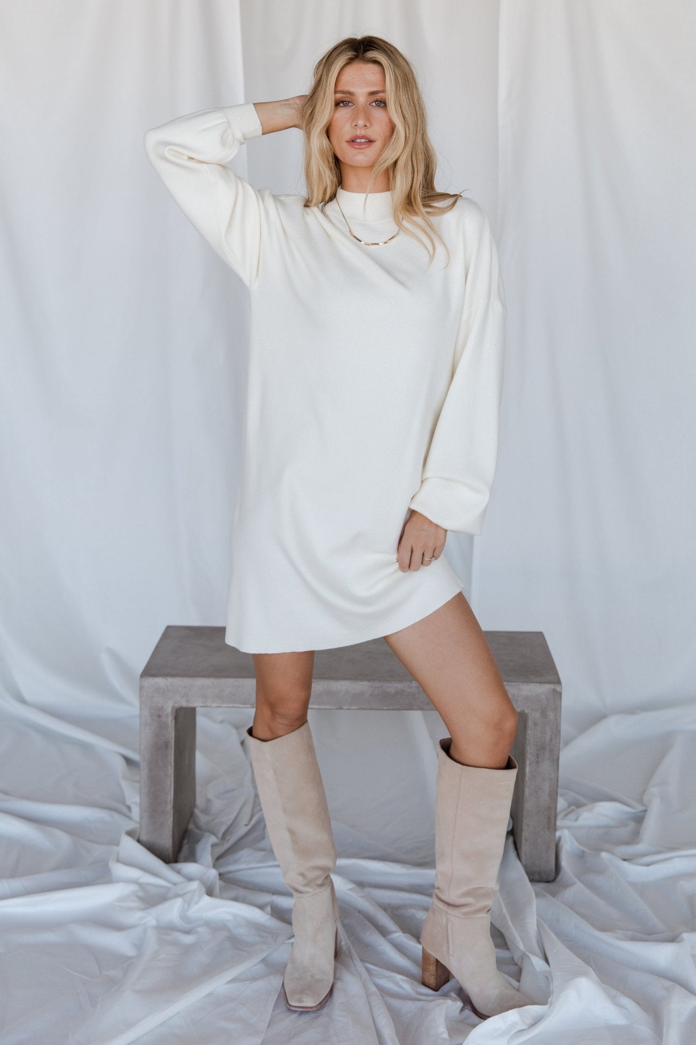 Jennings Sweater Dress | Ivory - Baltic Born