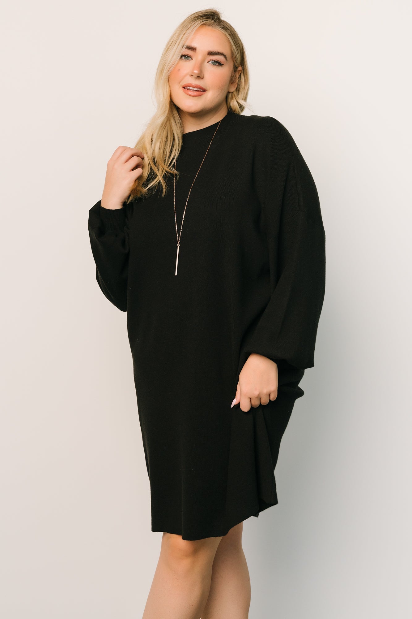 short sleeve black sweater dress Black Short Sleeve Sweater Mini Dress | Womens | XXL (Available in L, XL) | Polyester/Nylon/Viscose
