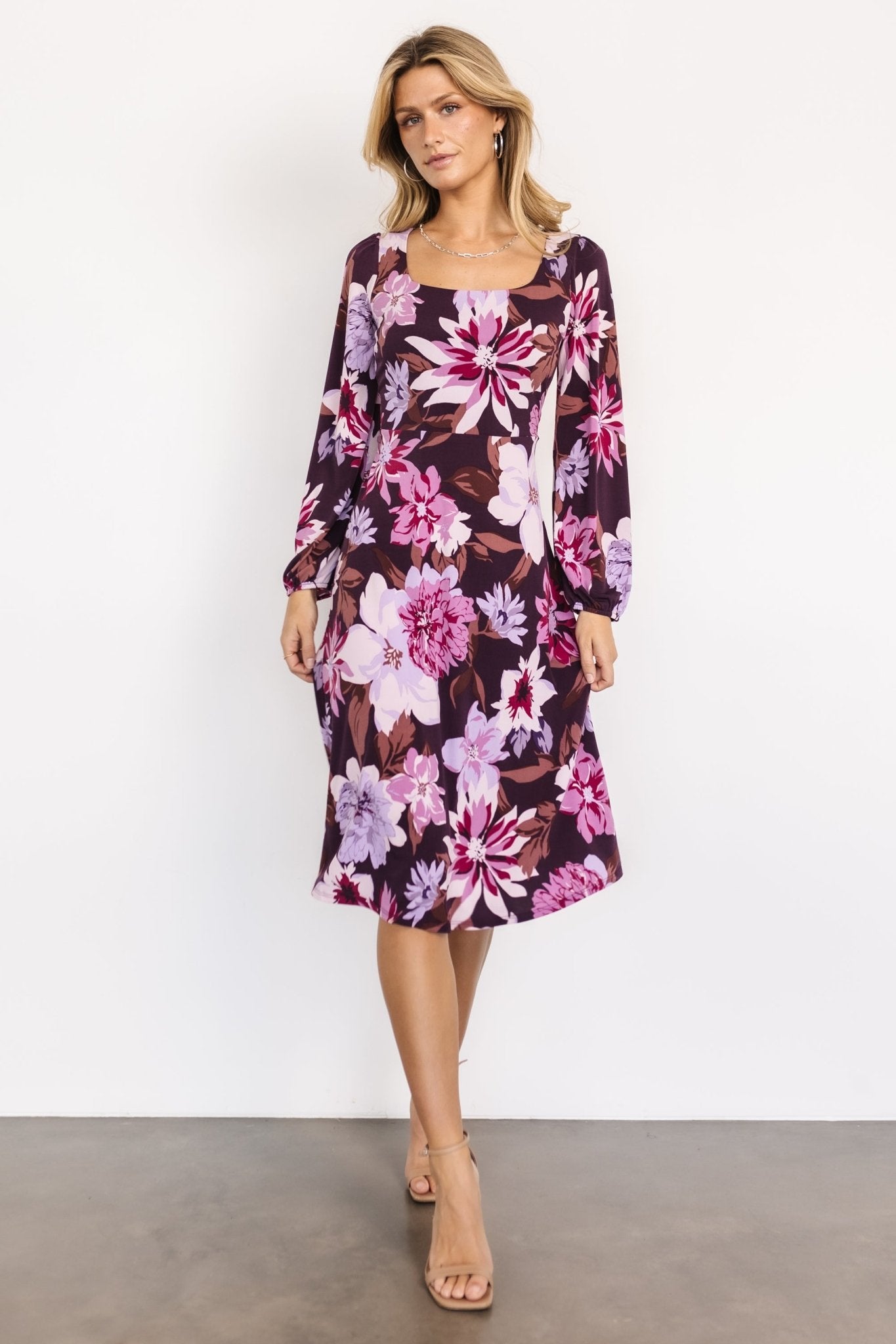 Jenny Midi Dress | Plum Floral | Baltic Born