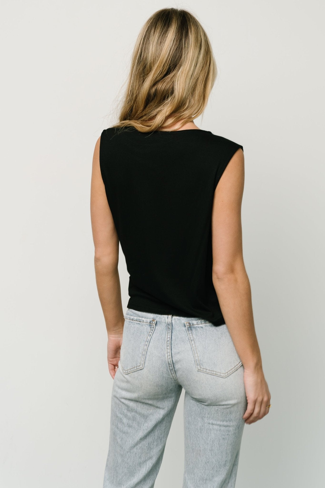 Jia Ruched Tank Top | Black - Baltic Born