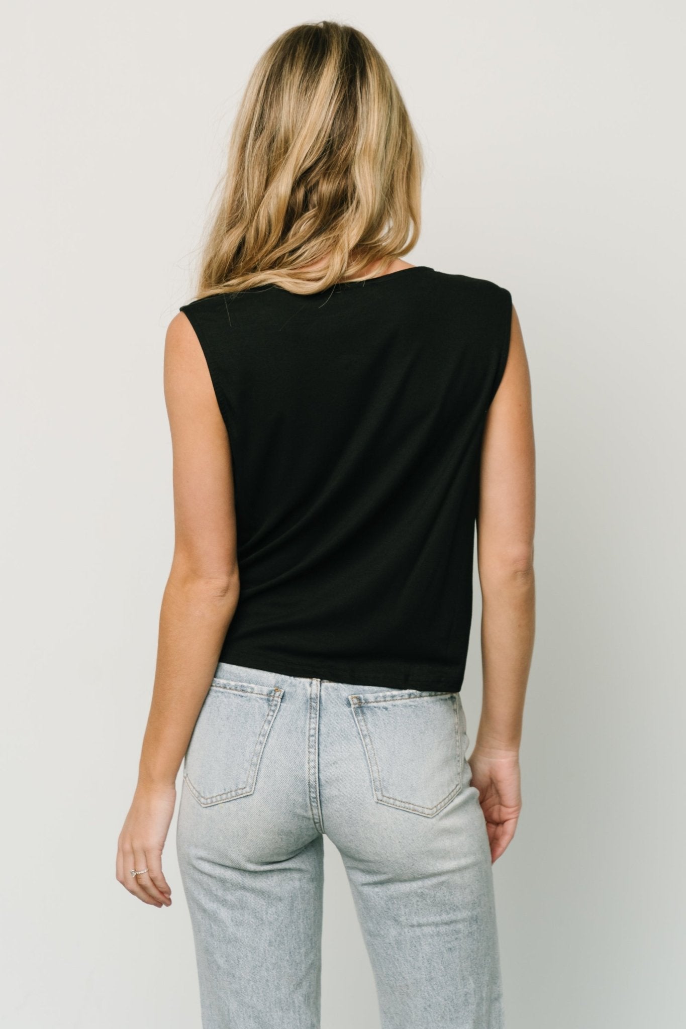 Jia Ruched Tank Top | Black - Baltic Born