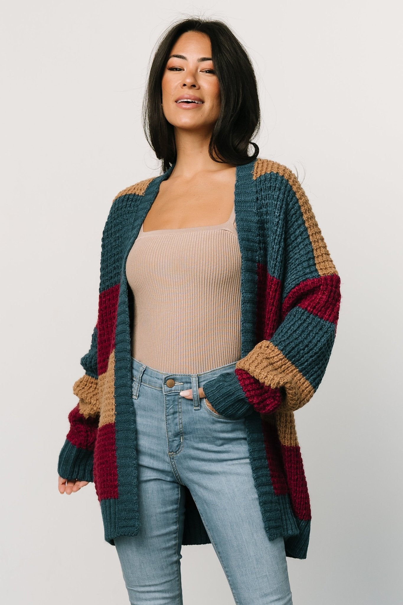 Jonah Chunky Knit Cardigan | Deep Topaz Multi - Baltic Born