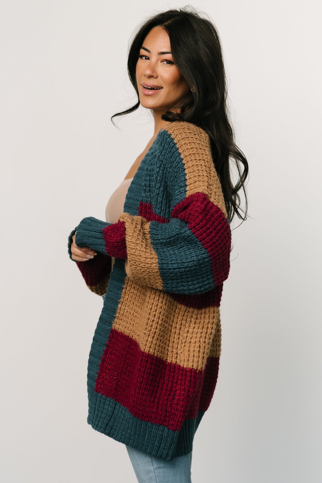 Jonah Chunky Knit Cardigan | Deep Topaz Multi - Baltic Born