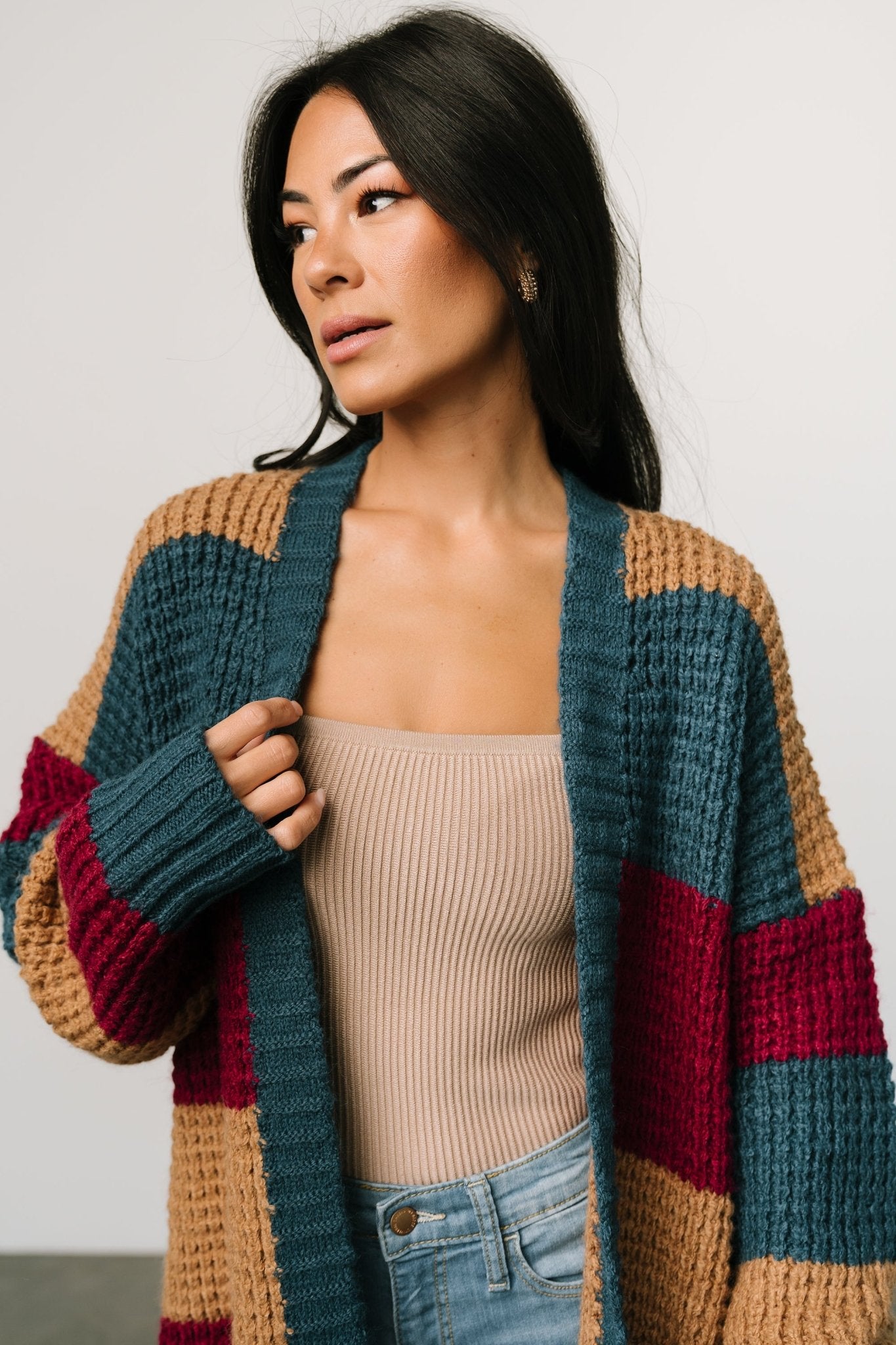 Jonah Chunky Knit Cardigan | Deep Topaz Multi - Baltic Born