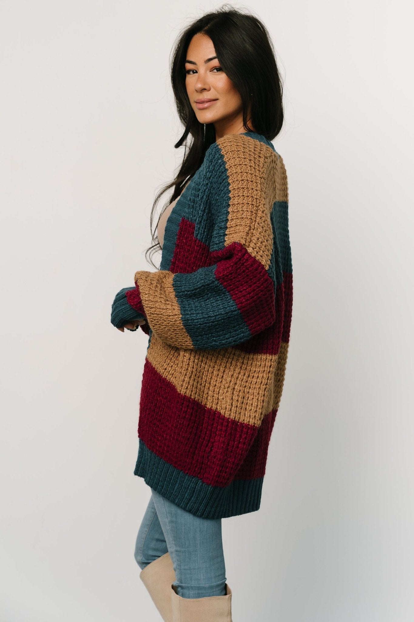 Jonah Chunky Knit Cardigan | Deep Topaz Multi - Baltic Born