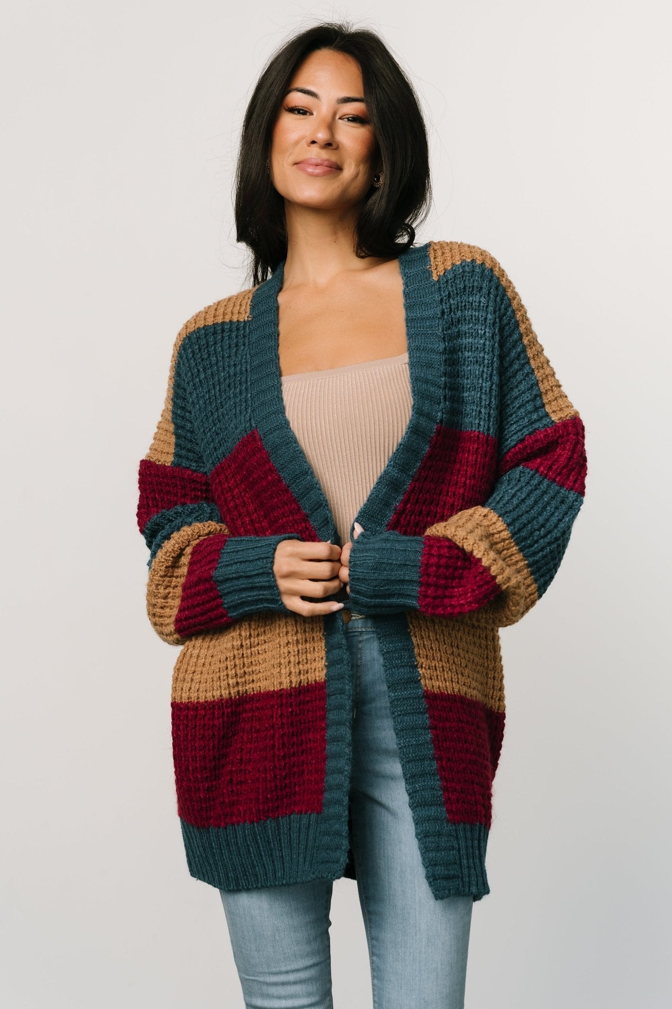 Jonah Chunky Knit Cardigan | Deep Topaz Multi - Baltic Born