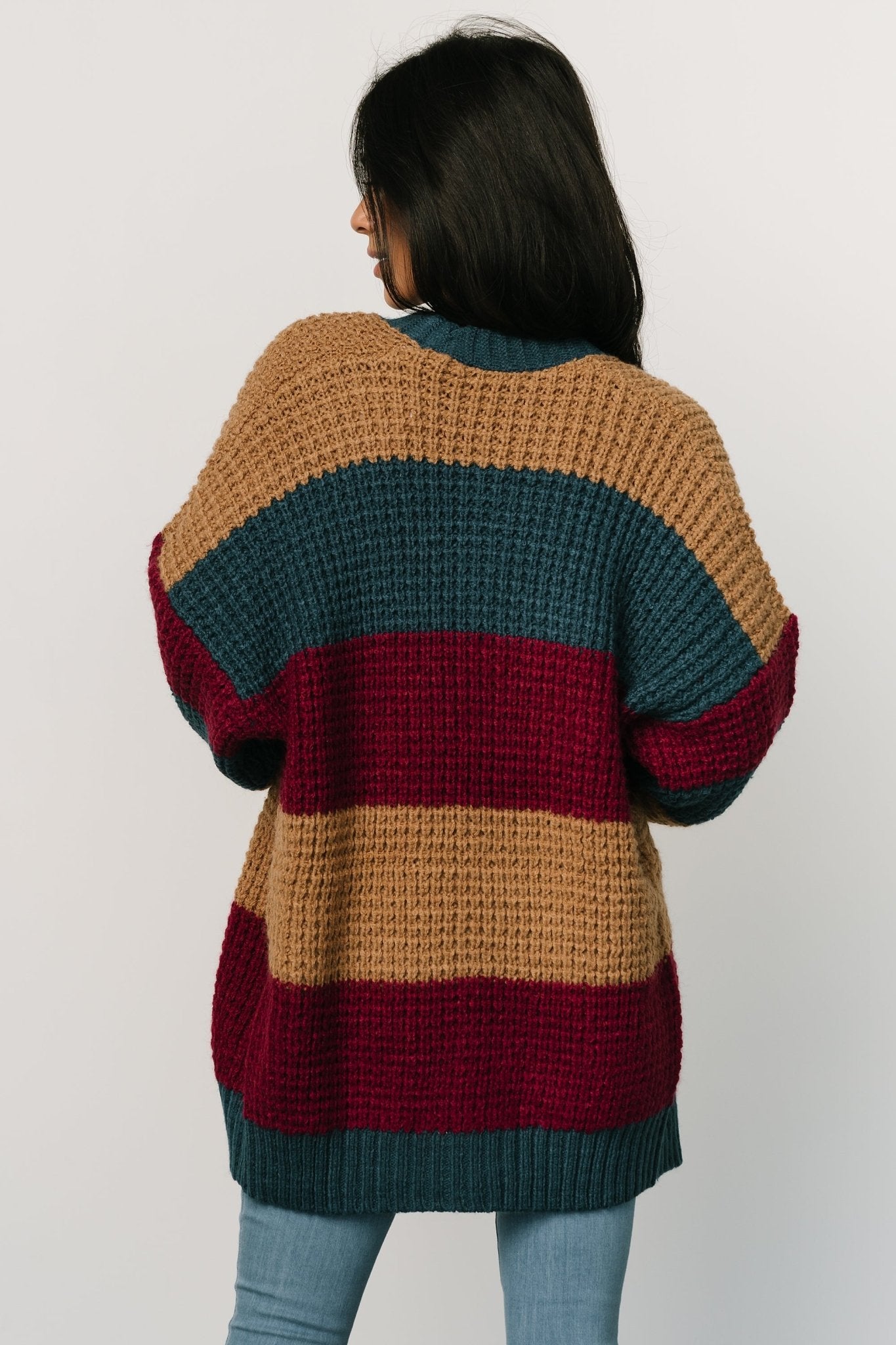 Jonah Chunky Knit Cardigan Deep Topaz Multi
