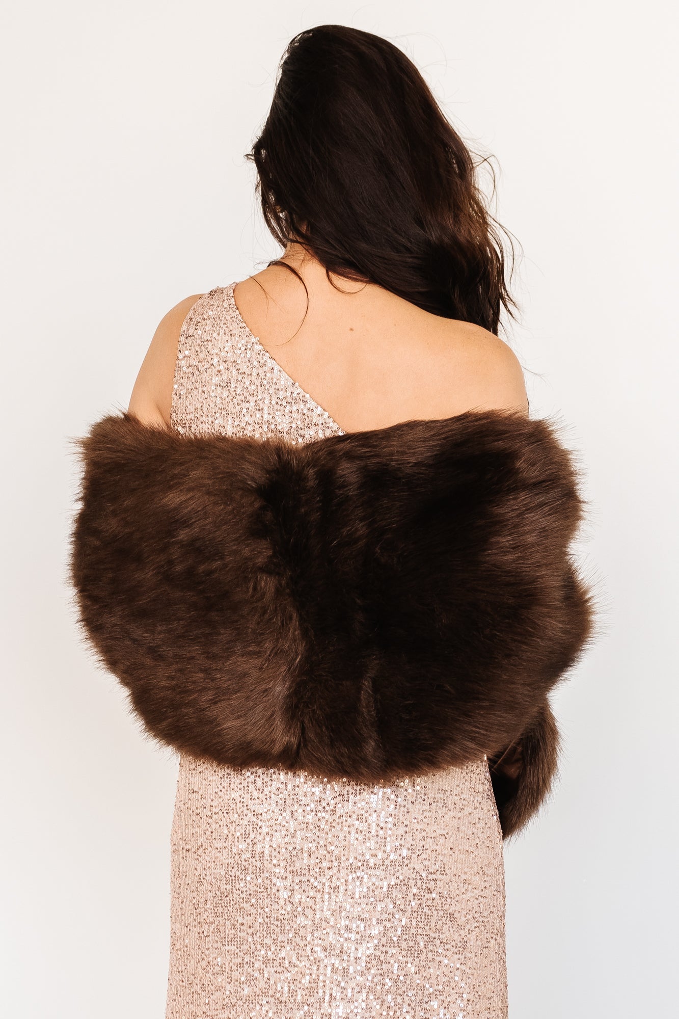 Jovie Faux Fur Shawl | Chocolate - Baltic Born