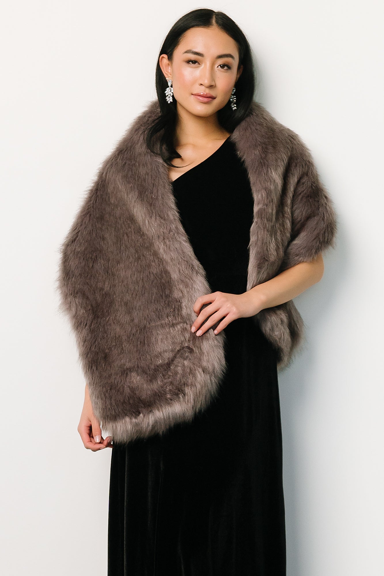 Jovie Faux Fur Shawl | French Gray - Baltic Born