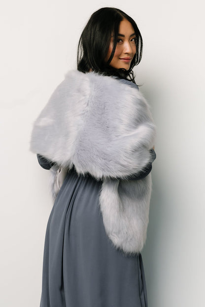 Jovie Faux Fur Shawl | Powder Blue - Baltic Born