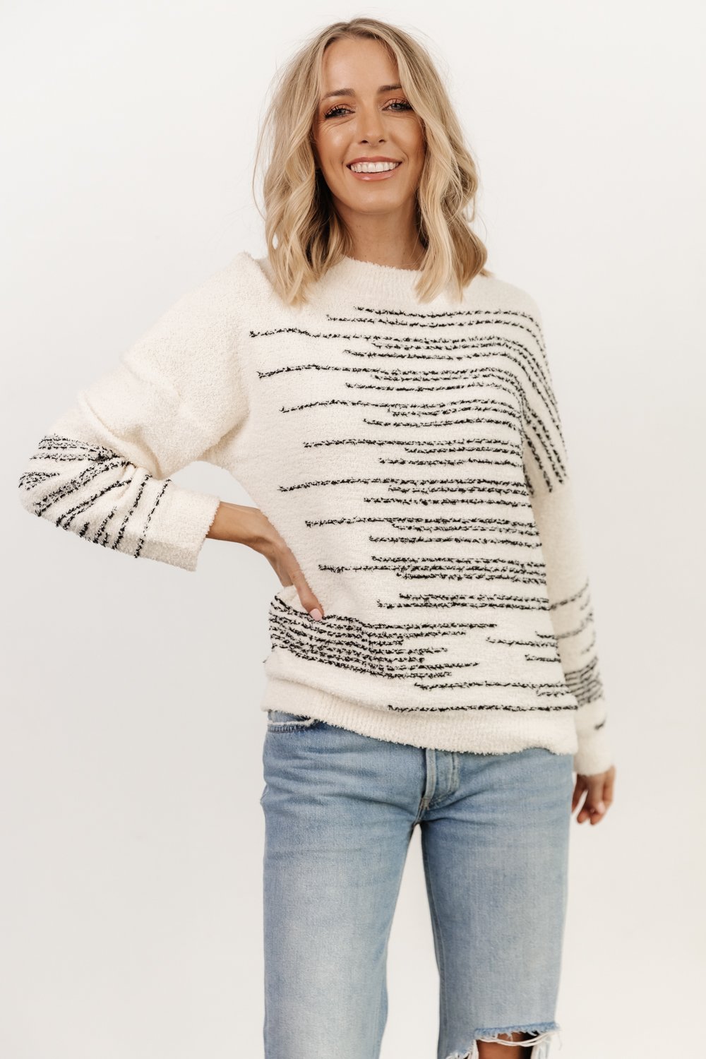 Jubes Geo Sweater | Black + Cream - Baltic Born