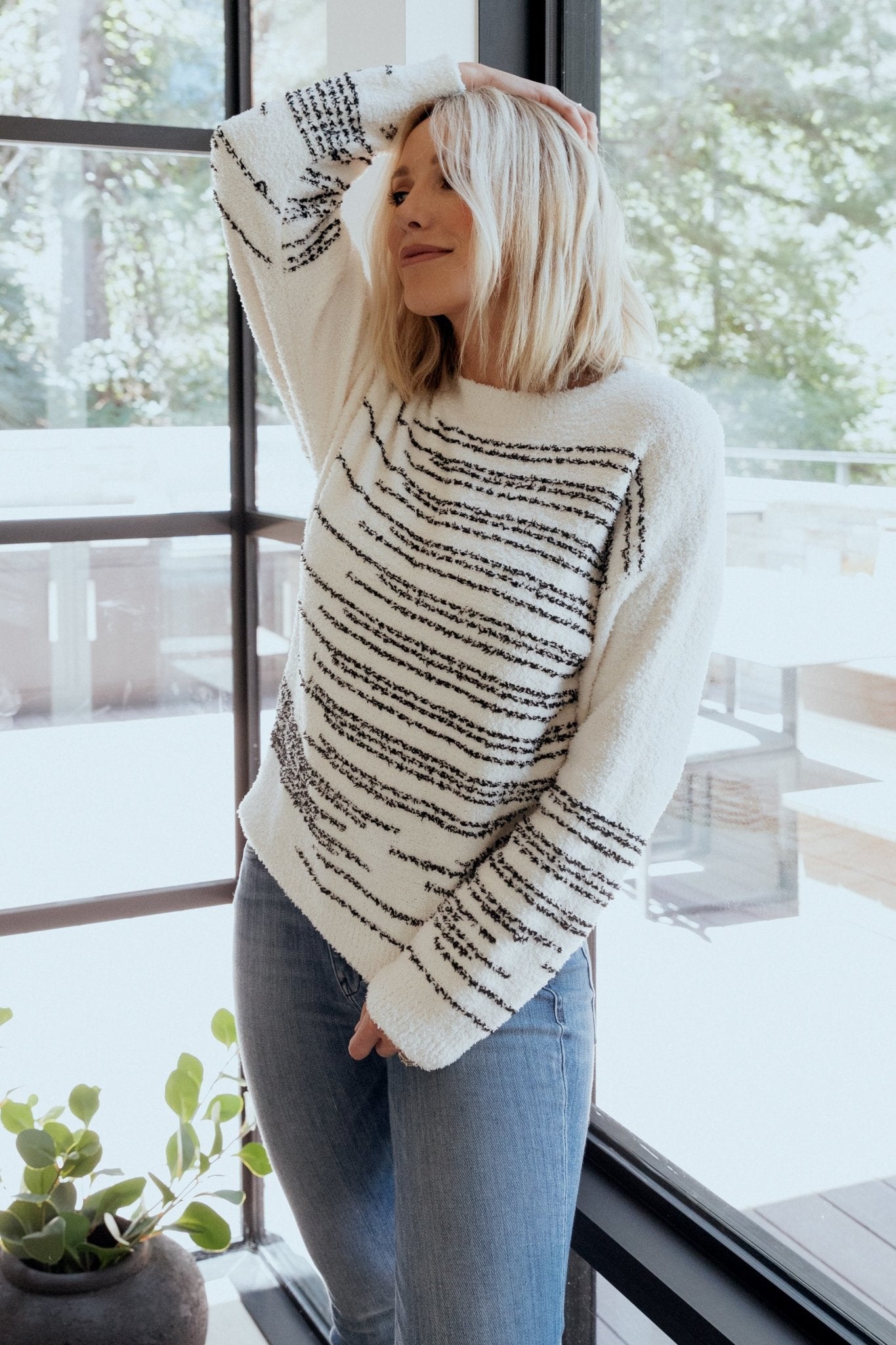 Jubes Geo Sweater | Black + Cream - Baltic Born