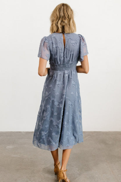 June Smocked Midi Dress | Blue - Baltic Born