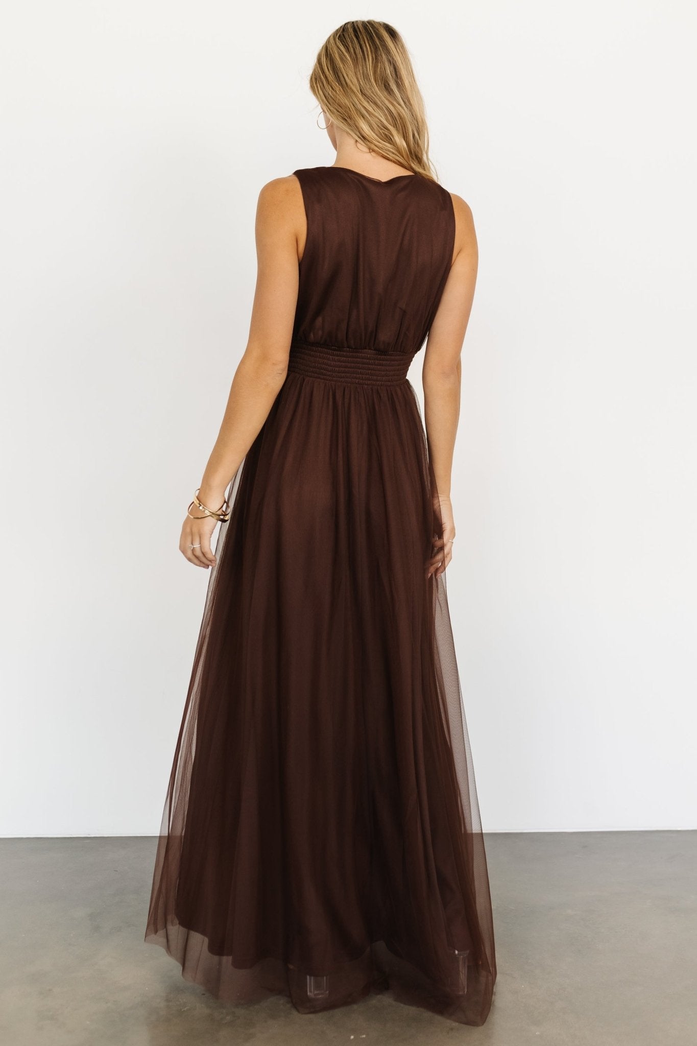 Kamila Tulle Maxi Dress | Espresso - Baltic Born