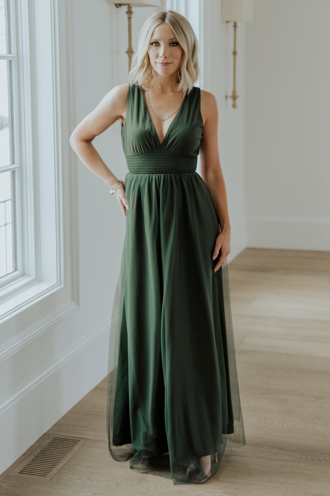 Kamila Tulle Maxi Dress | Juniper Green - Baltic Born