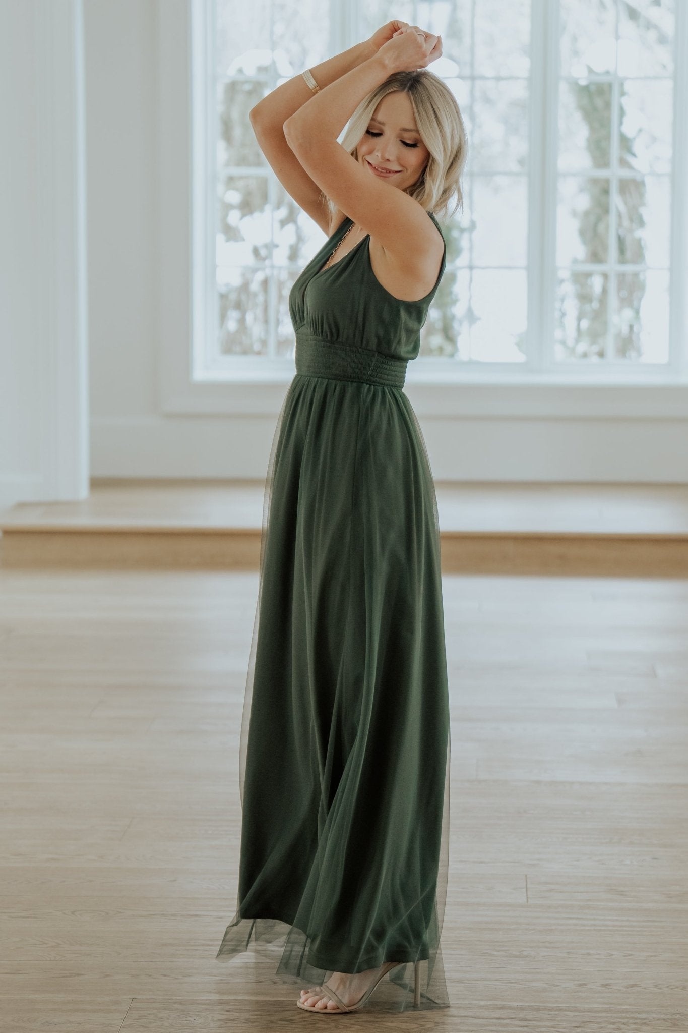 Kamila Tulle Maxi Dress | Juniper Green - Baltic Born