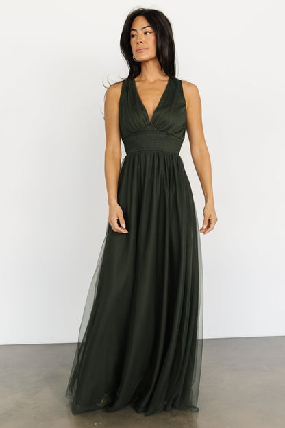 Kamila Tulle Maxi Dress | Juniper Green - Baltic Born