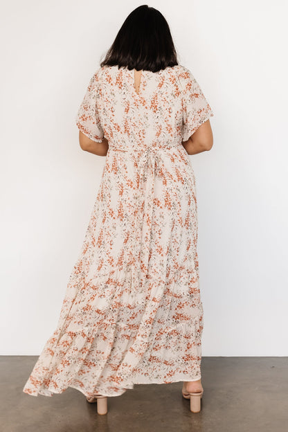 Katherine Maxi Dress | Cream + Rust Floral - Baltic Born