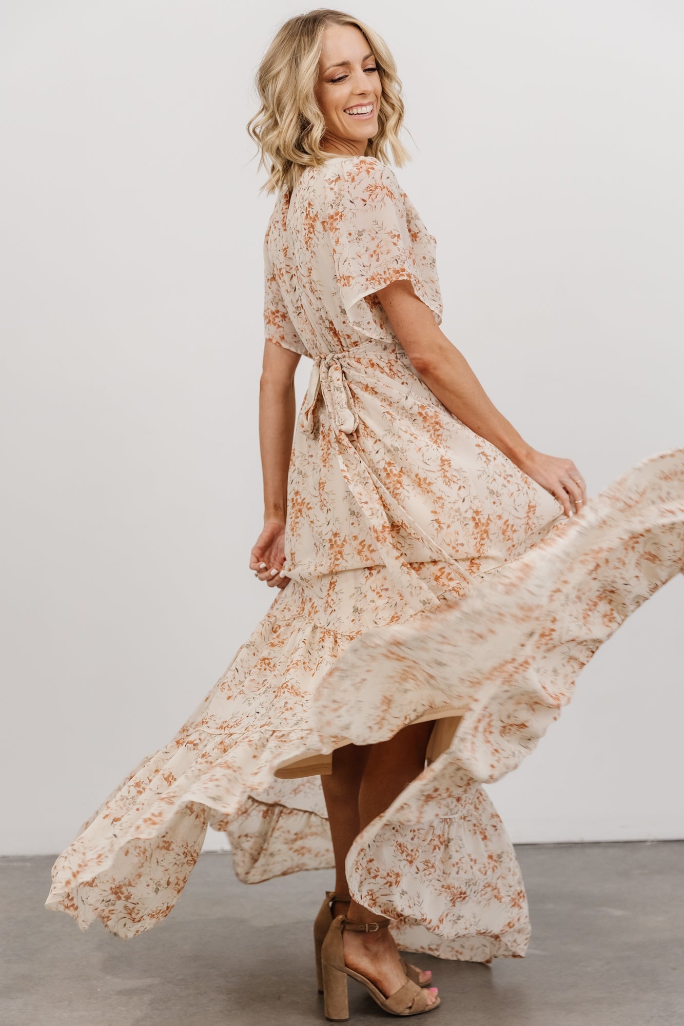 Katherine Maxi Dress | Cream + Rust Floral - Baltic Born